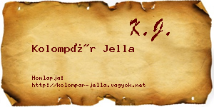 Kolompár Jella névjegykártya